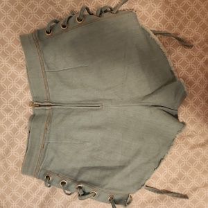 Fashion Nova Denim Shorts Lace-Up Sides